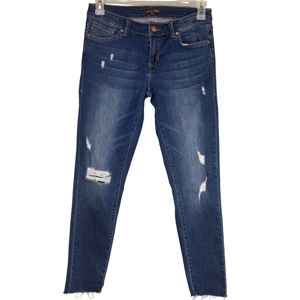 Dear John Denim American Classic‎ Distressed Skinny Jeans Dark Wash Size 27